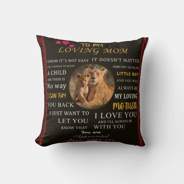 To My Loving Mum From Son Cushion (Front)