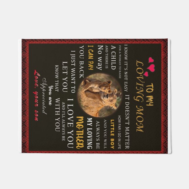 To My Loving Mum From Son Doormat (Front)