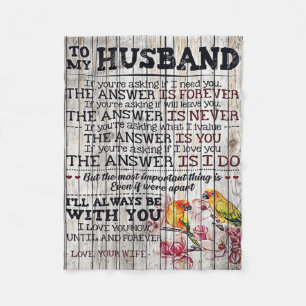 To My Man Gift, Personalised Gift To My Husband Fleece Blanket