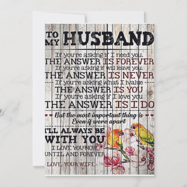 To My Man Gift, Personalised Gift To My Husband Holiday Card (Front)