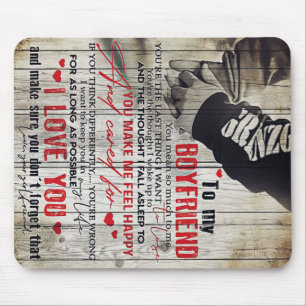 To My Man Gift, Personalised Gift To My Husband Mouse Mat