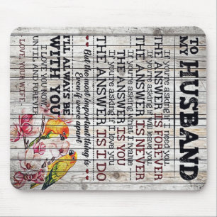 To My Man Gift, Personalised Gift To My Husband Mouse Mat