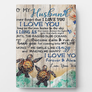 To My Man Gift, Personalised Gift To My Husband Plaque