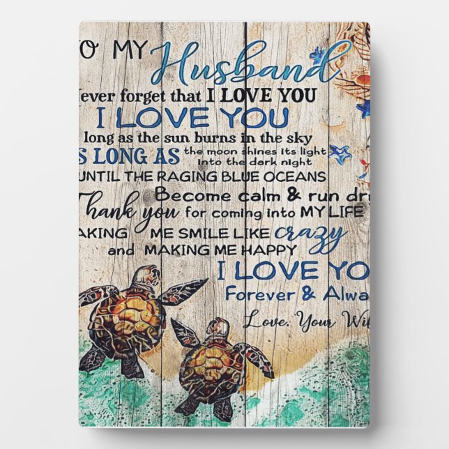 To My Man Gift, Personalised Gift To My Husband Plaque (Front)