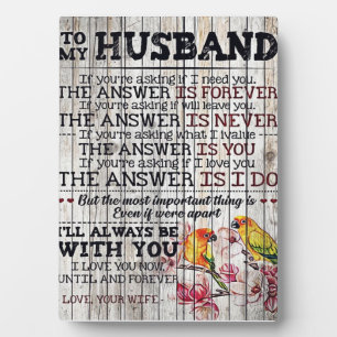 To My Man Gift, Personalised Gift To My Husband Plaque