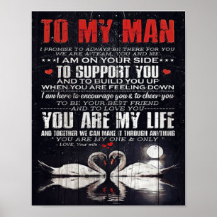 To My Man Gift, Personalised Gift To My Husband Poster