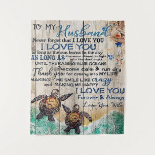 To My Man Gift, Personalised Gift To My Husband Tapestry