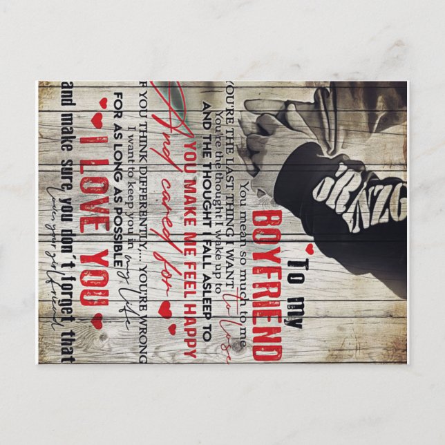 To My Man Gift, Personalized Gift To My Husband Announcement Postcard (Front)