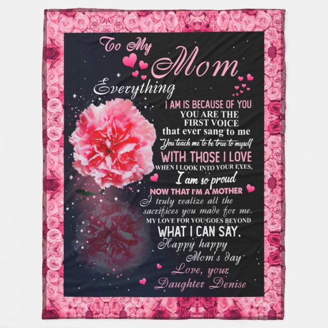 to my mom blanket from Little girl,Blanket Gift  (Front)