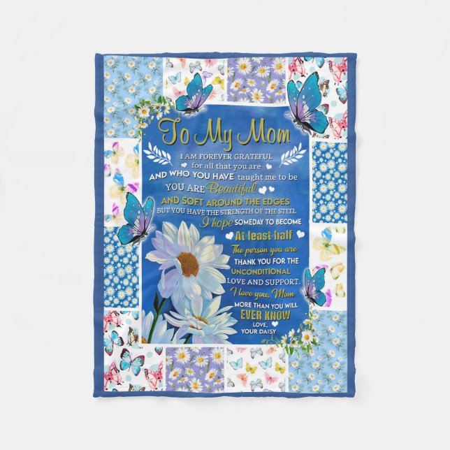 To My Mom Common Daisy banket, blanket for mom (Front)