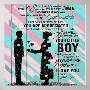 To My Mom, Gift For Mommy, Letter To Mom Poster