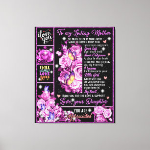 To My Mother Birthday Gift, Love Mum Gift Idea Canvas Print