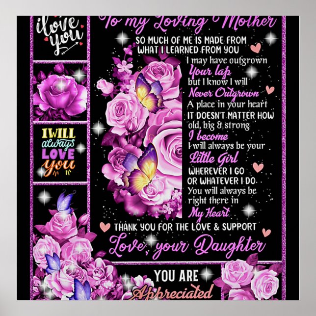 To My Mother Birthday Gift, Love Mum Gift Idea Poster (Front)