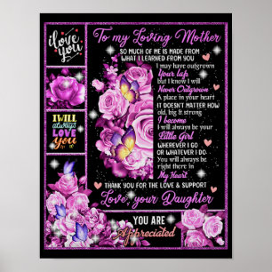 To My Mother Birthday Gift, Love Mum Gift Idea Poster
