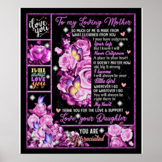 To My Mother Birthday Gift, Love Mum Gift Idea Poster