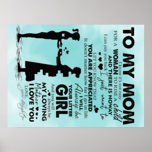 To my mother design   Letter to mommy Poster