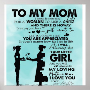 To my mother design   Letter to mommy Poster