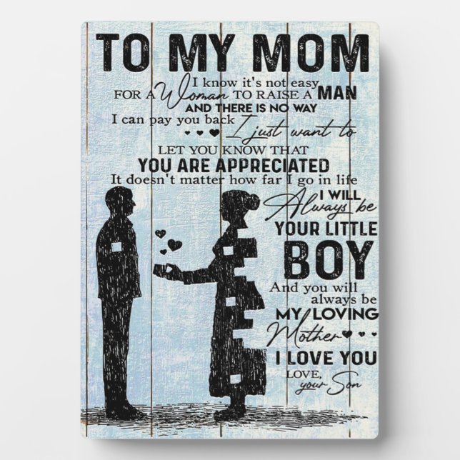 To my mother gift, Special letter to mummy Plaque (Front)