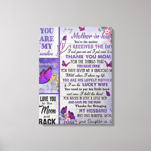 To My Mother- In - Law Gift, Mother Birthday Gift Canvas Print (Front)