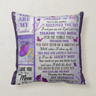 To My Mother- In - Law Gift, Mother Birthday Gift Cushion