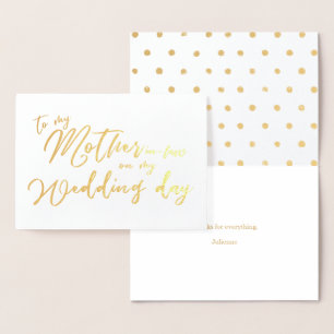 To My Mother-in-law On My Wedding Day Foil Card