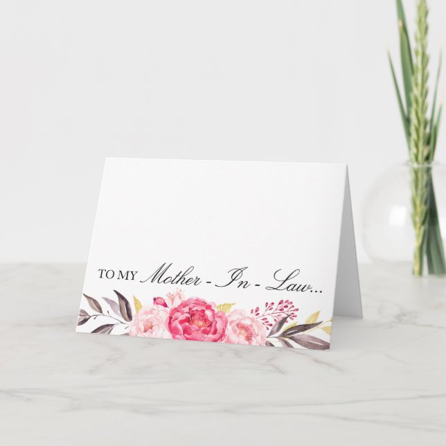 To My Mother-In-Law, Thank You, Wedding Party Thank You Card (Front)