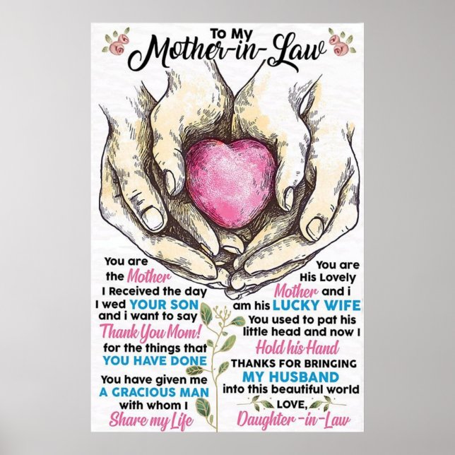 to my mother in law, To My Mum Canvas Poster (Front)