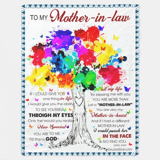 To My Mother in law with love from daughter in law Fleece Blanket (Front)