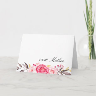 To My Mother, Thank You, Wedding Party Thank You Card