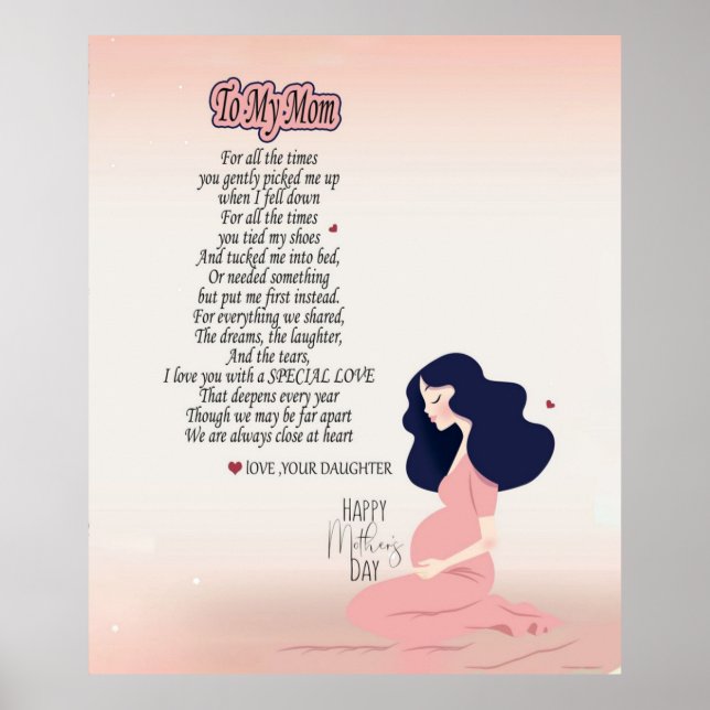 To My Mum For All The Time You Gently Picked Me Up Poster (Front)