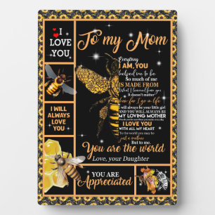 To My Mum Gift, Daughter And Mum, Bee Lovers Gift Plaque
