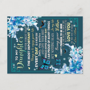 To My Mum Gift,Daughter And Mum,Butterfly Lovers Announcement Postcard