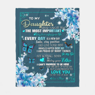 To My Mum Gift,Daughter And Mum,Butterfly Lovers Fleece Blanket