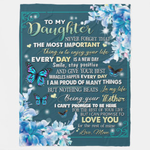 To My Mum Gift,Daughter And Mum,Butterfly Lovers Fleece Blanket