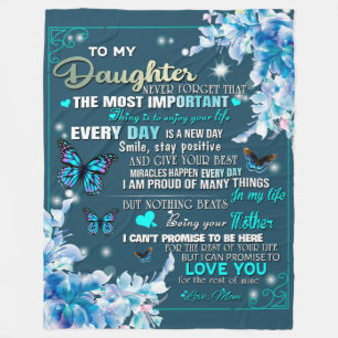 To My Mum Gift,Daughter And Mum,Butterfly Lovers Fleece Blanket
