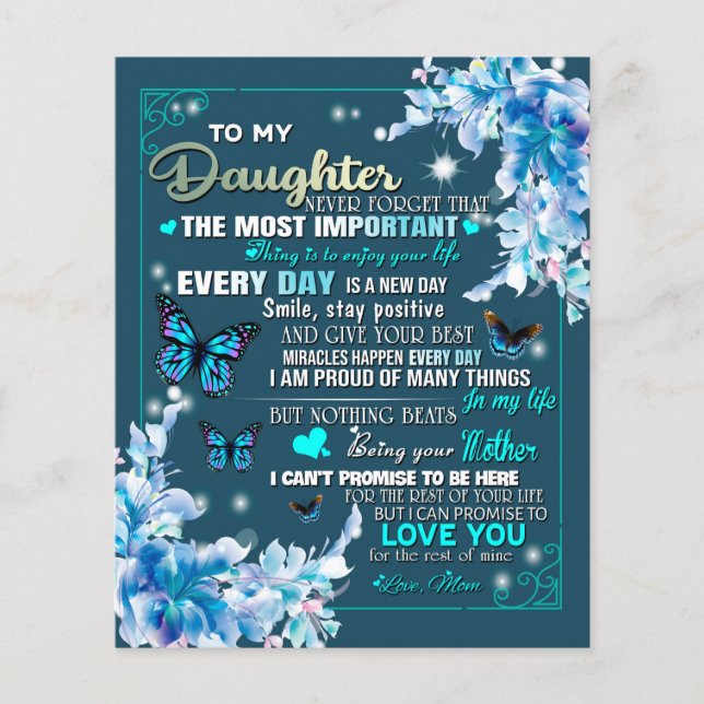 To My Mum Gift,Daughter And Mum,Butterfly Lovers Flyer (Front)