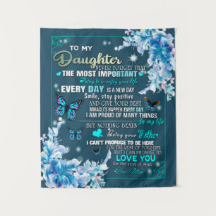 To My Mum Gift,Daughter And Mum,Butterfly Lovers Tapestry