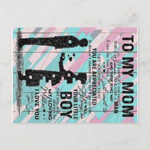 To My Mum, Gift For Mummy, Letter To Mum Announcement Postcard