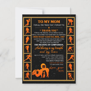 To My Mum Gift, Mum And Son, Ice Hockey Mum Invitation