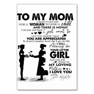 To My Mum Home Decor   Gift For Holiday Table Number