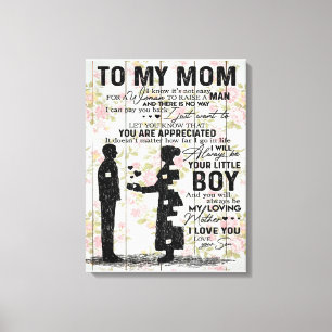 To My Mum, Mother Birthday Gift, Letter To Mum Can Canvas Print