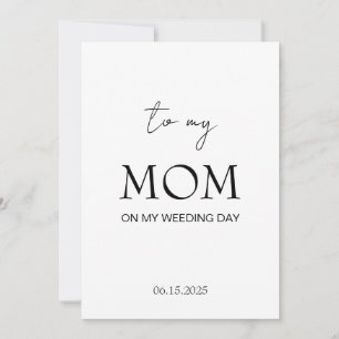 To my Mum on my Wedding Day Card, Personalised Car Holiday Card