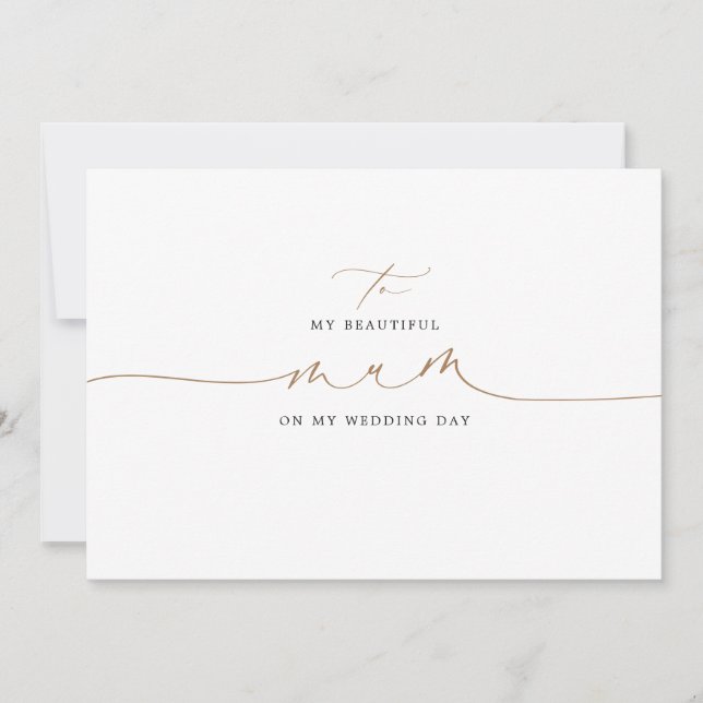 To My Mum On My Wedding Day Elegant (Front)