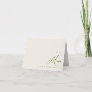 To My Mum On My Wedding Day Message Card