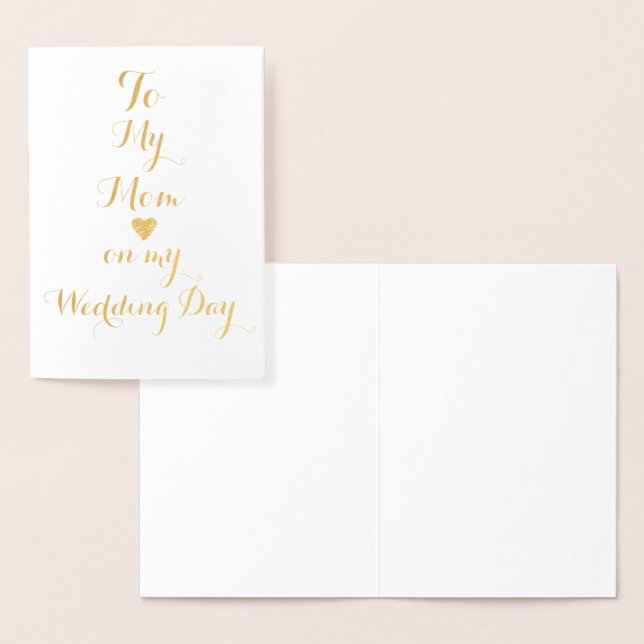 To My Mum on my Wedding Day Personalised Foil Card (Display)
