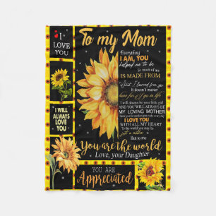 to my mum sunflower blanket black,gift for mother
