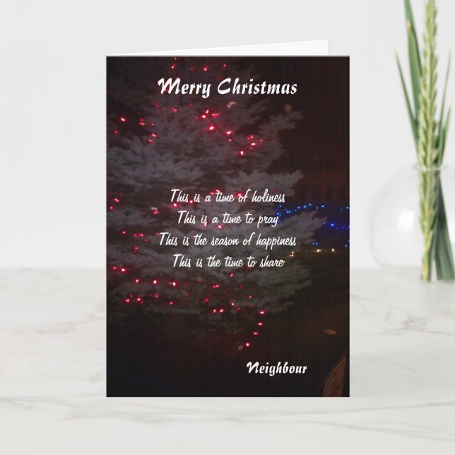 To my neighbour christmas greeting cards (Front)