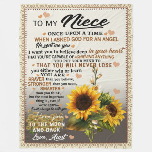 To My Niece I Love you to the moon and back  Fleece Blanket
