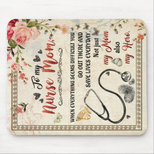 To My Nurse Mum Gift, Floral Love Letter To Mum Mouse Mat