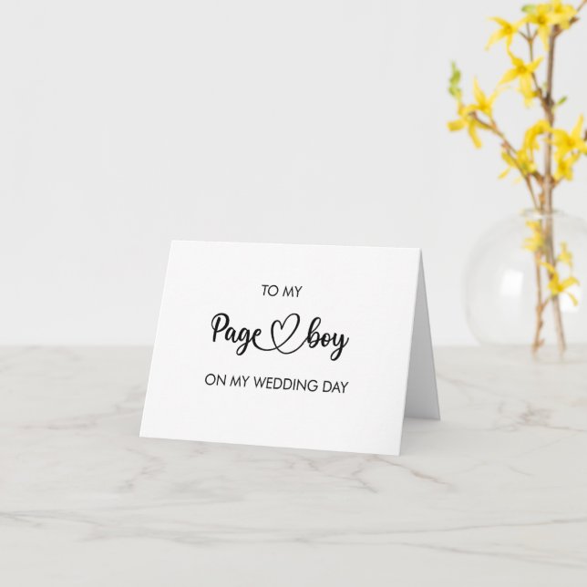 To my page boy on my wedding day folded card (Yellow Flower)